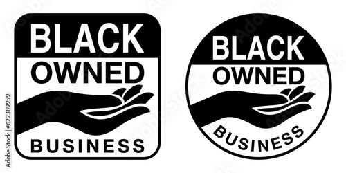 Black-Owned business flat black badge