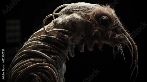 AI generated illustration of a monstrous creature on a dark background photo