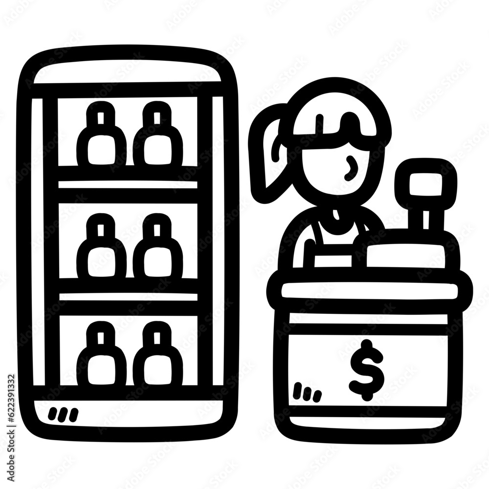 supermarket line icon style supermarket line icon style
