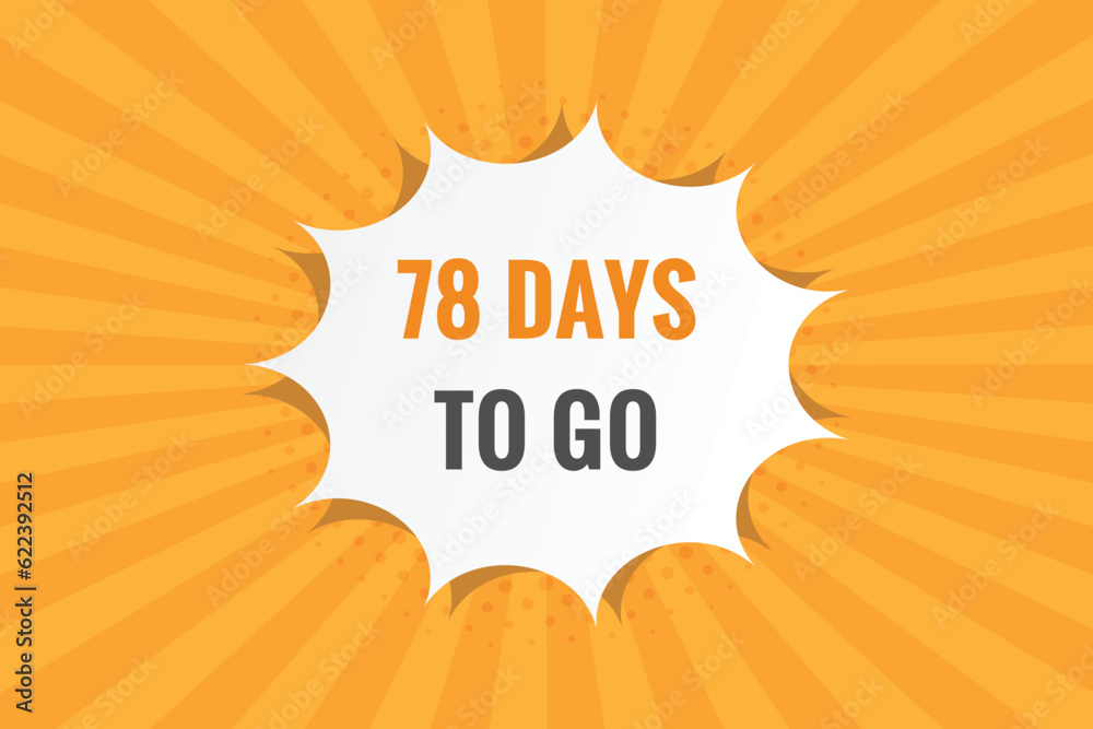 78 days to go countdown template. 78 day Countdown left days banner design
