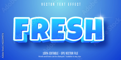 Editable text effect, fresh cartoon text style