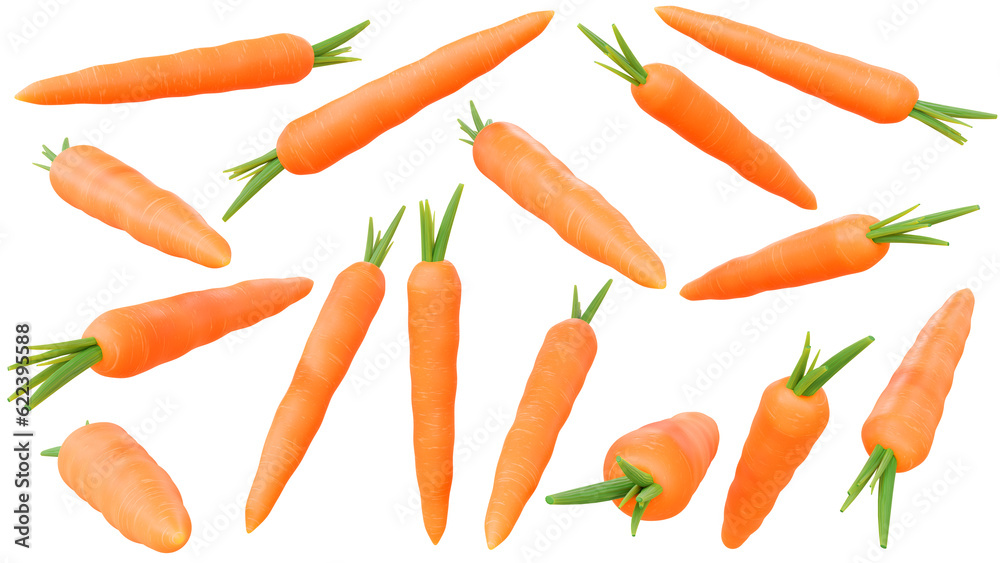 Carrot from different angles isolated on white background high quality details - 3d Carrot from different angles isolated on white background high quality details - 3d