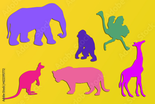Animal contours. Templates from photoshop software.