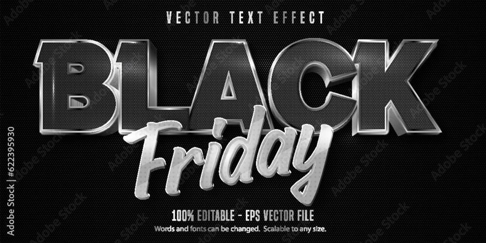 Naklejka premium Black friday text, editable text effect.