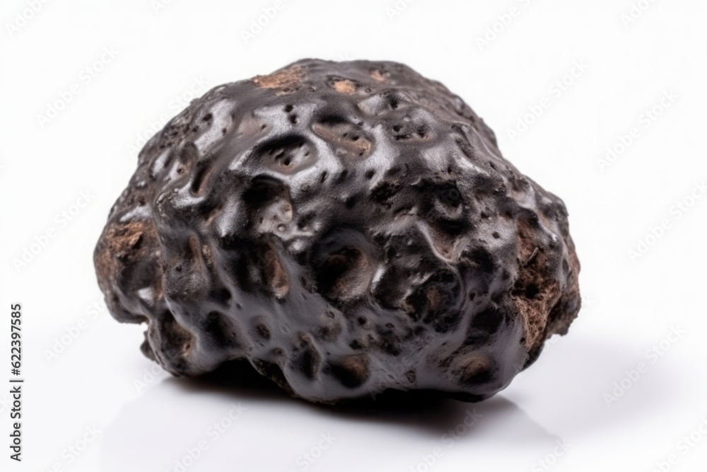 Photographic Capture of a Huge Wet Halved Manganese Nodule Isolated on a White Background Photographic Capture of a Huge Wet Halved Manganese Nodule Isolated on a White Background