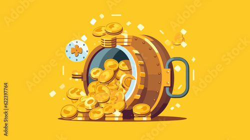 Golden Prosperity: Illustration of Shimmering Gold Coins