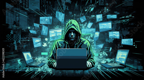 Dark cyber crime concept background