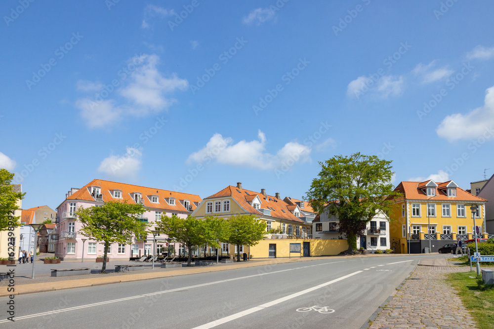Walking in Sønderborg's streets, Sønderborg (German: Sonderburg), Southern Jutland: Synneborre) is a Danish city located on both sides of Als Sund,Denmark Walking in Sønderborg's streets, Sønderborg (German: Sonderburg), Southern Jutland: Synneborre) is a Danish city located on both sides of Als Sund,Denmark