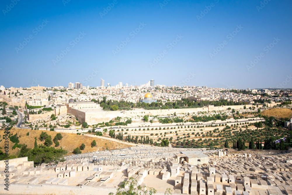 Cemetery and City from Kidron Valley