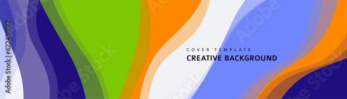 Creative poster style fluid, dynamic wavy colored shapes. Ideal for party, banner, cover, print, promotion, sale, greeting, ad, web, page, header, landing, social media.