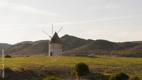 image of an old windmill in cabo de gata