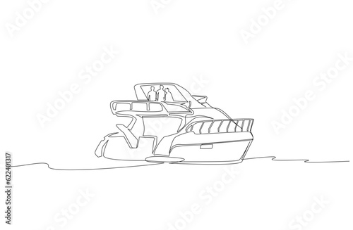 luxury vehicle yacht people leisure vacation lifestyle line art
