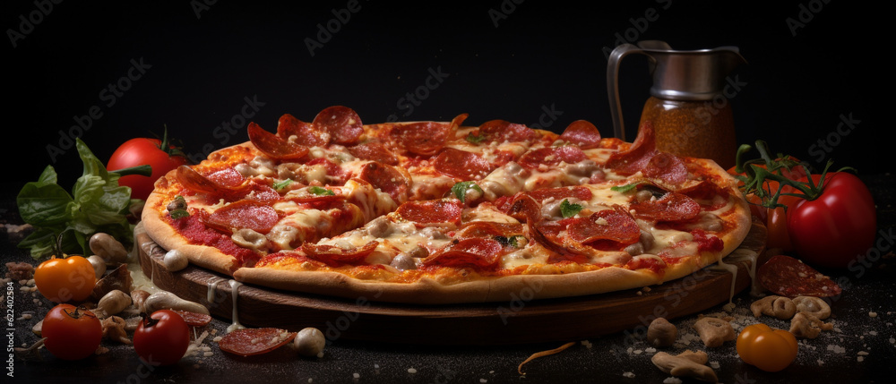 Professional photo of delicious pizza