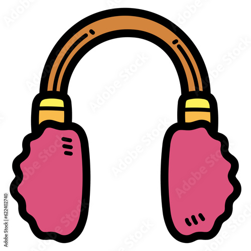 earmuffs filled outline icon style
