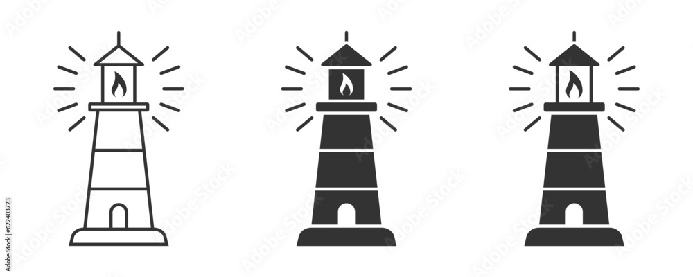 Lighthouse icon isolated on a white background. Vector illustration. Lighthouse icon isolated on a white background. Vector illustration.