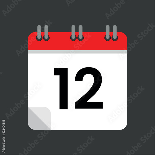 calendar vector icon day 12