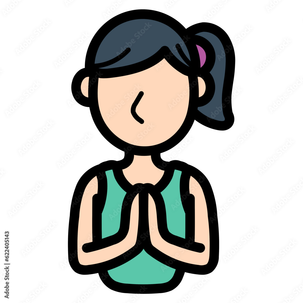 meditation filled outline icon style