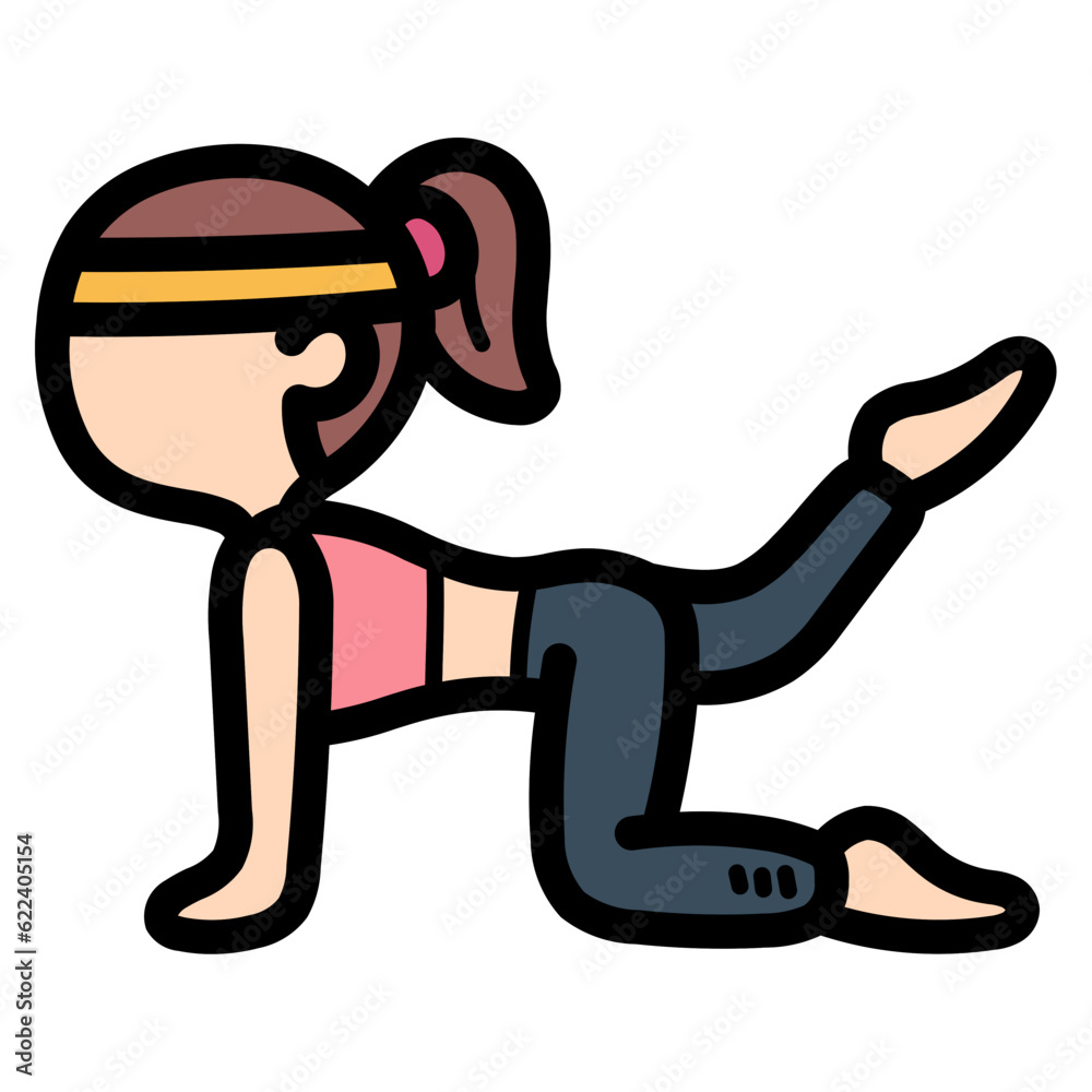 Naklejka premium yoga filled outline icon style
