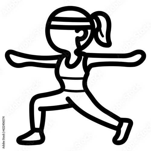 yoga line icon style