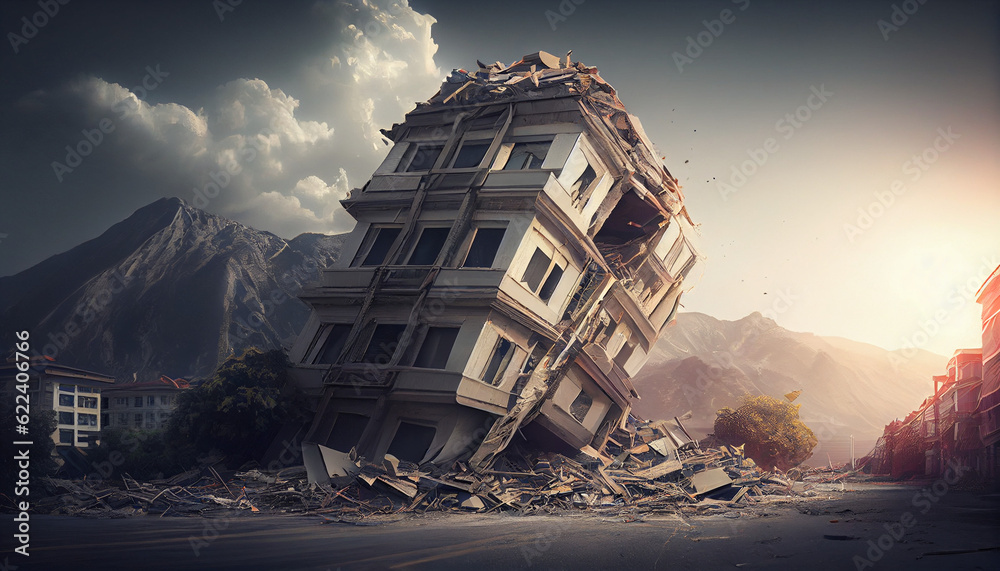 Natural disaster, earthquake Ai generated image Stock Photo | Adobe Stock