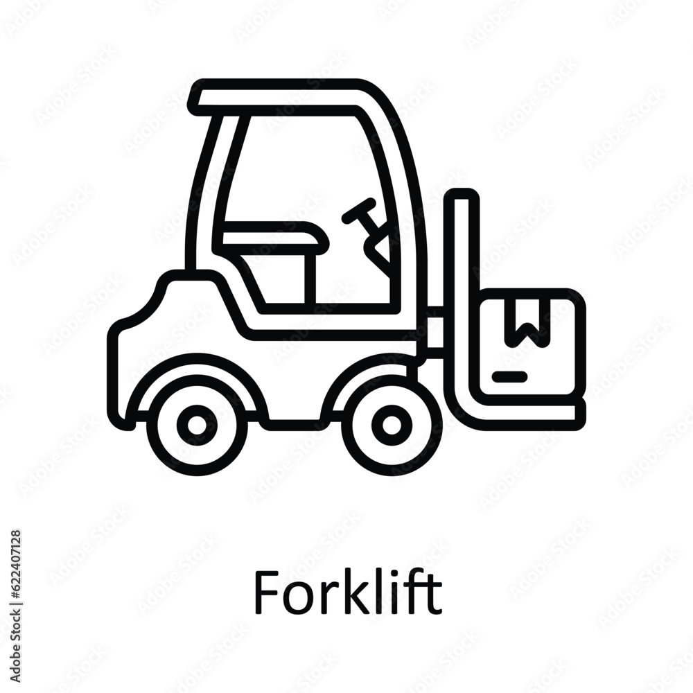 Forklift Outline Icon Design illustration. Smart Industries Symbol on White background EPS 10 File Forklift Outline Icon Design illustration. Smart Industries Symbol on White background EPS 10 File