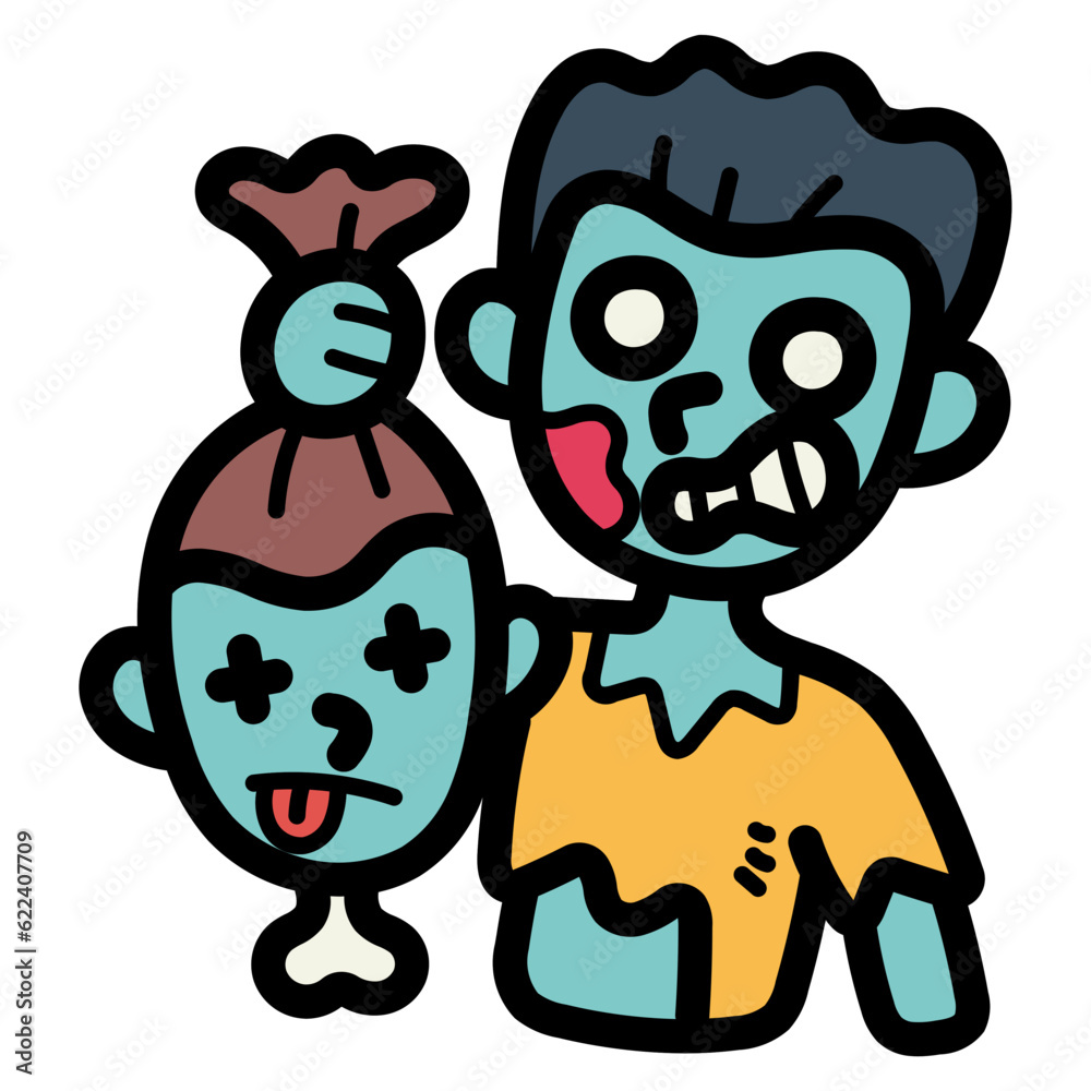zombie filled outline icon style