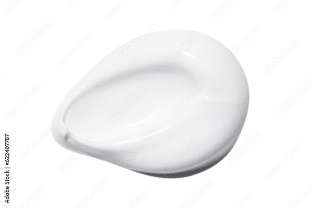 A smear of cream on a white background A smear of cream on a white background