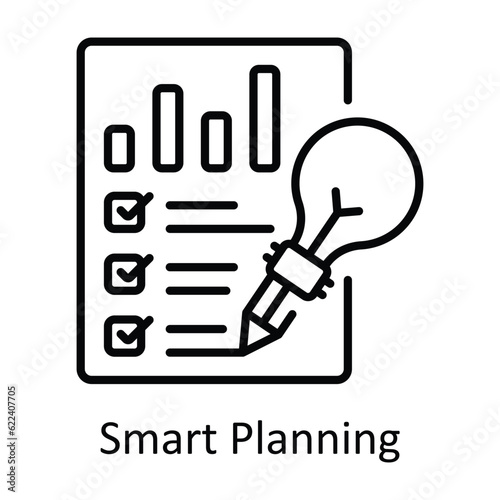 Photos Smart Planning Outline Icon Design illustration