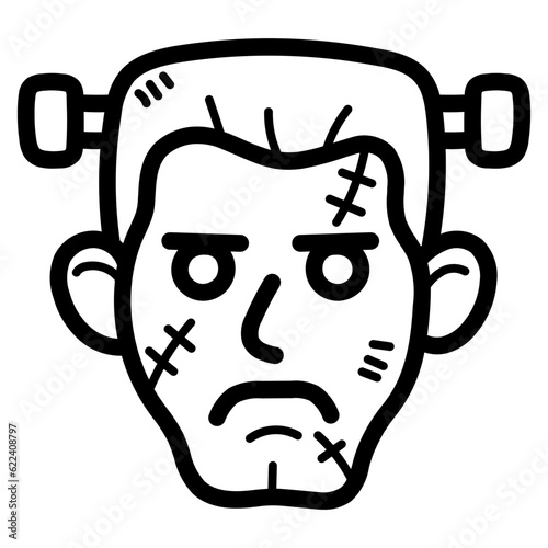 frankenstein line icon style
