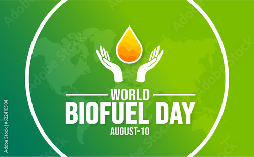 world biofuel day background template. Holiday concept. background, banner, placard, card, and poster design template with text inscription and standard color. vector illustration.