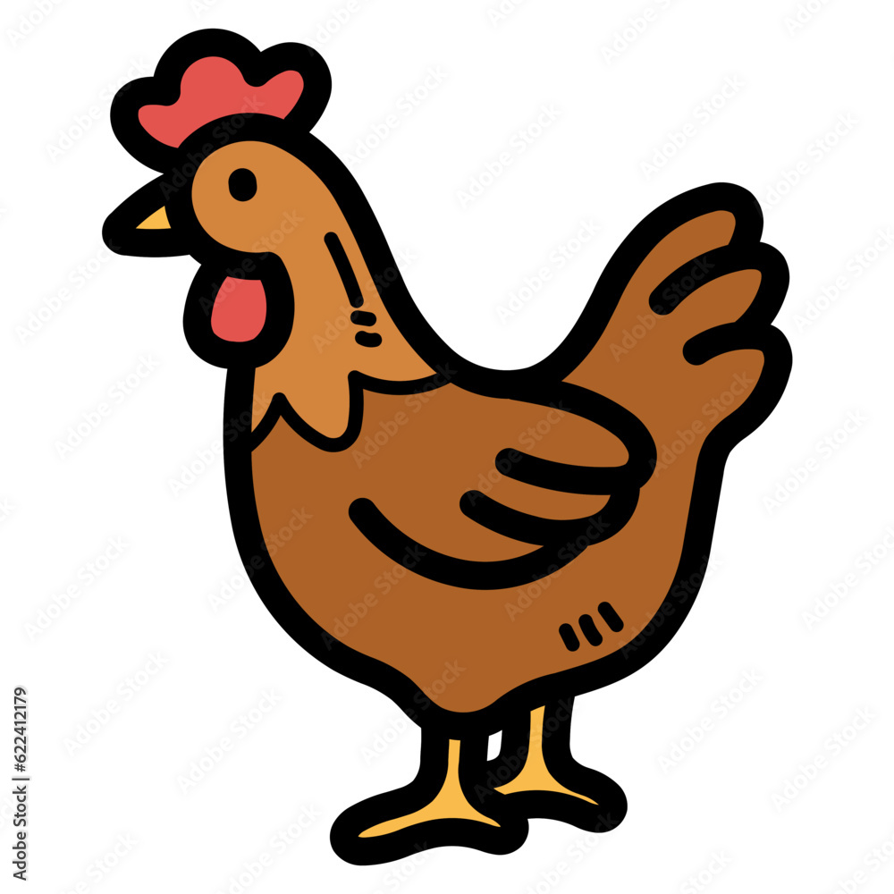 hen filled outline icon style