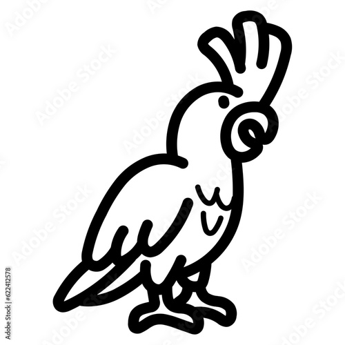 cockatoo line icon style