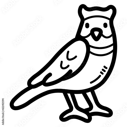 horned lark line icon style