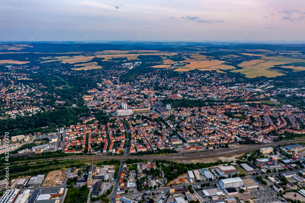 Die Stadt Weimar in Thüringen aus der Luft