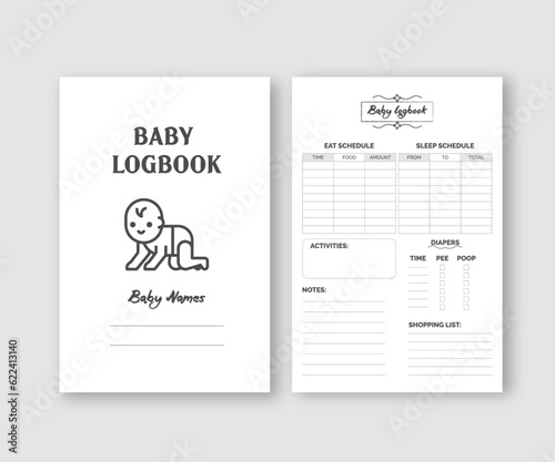 baby log book. daily log book baby