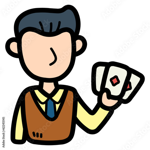 card dealer filled outline icon style