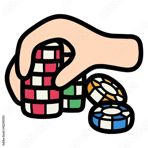 chip filled outline icon style