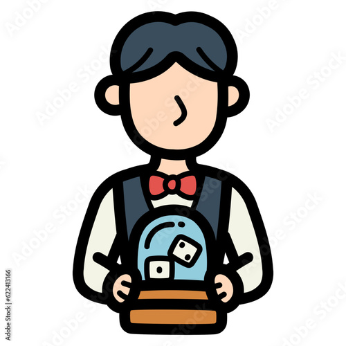 croupier filled outline icon style