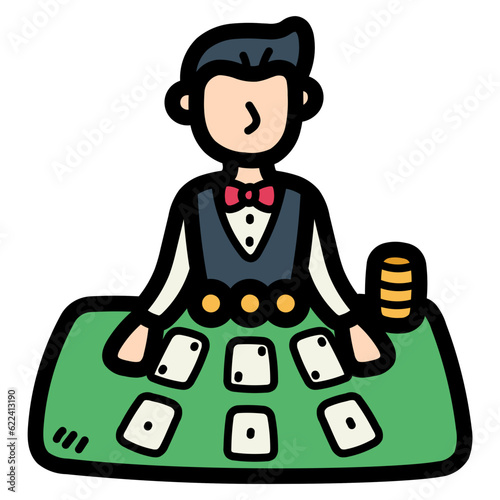 croupier filled outline icon style