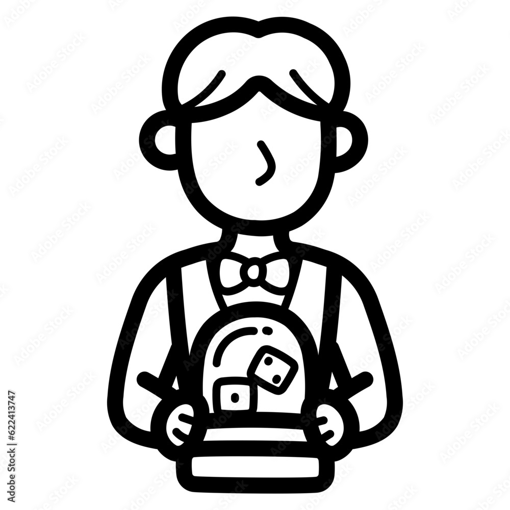 croupier line icon style croupier line icon style