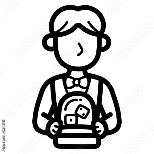 croupier line icon style