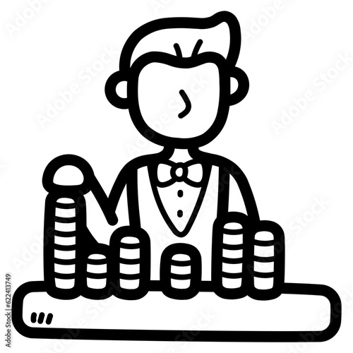 croupier line icon style