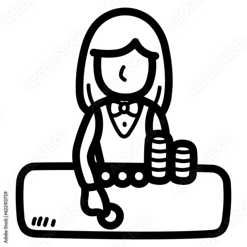 croupier line icon style