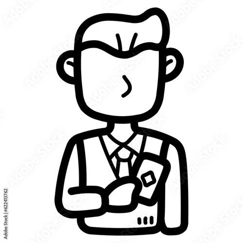 gambler line icon style