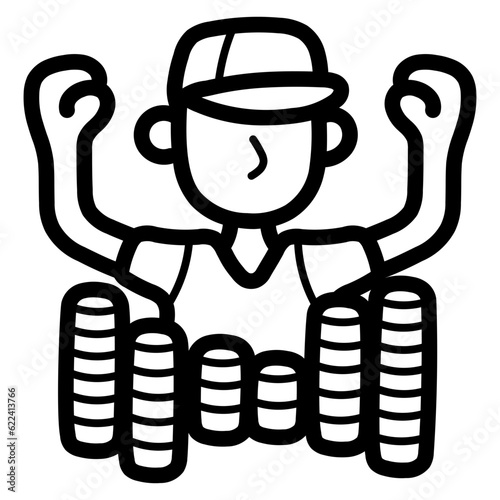 gambler line icon style