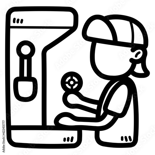 gambler line icon style