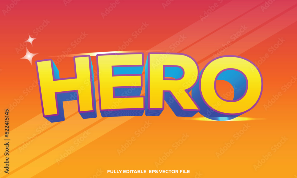 editable vector hero text effect design template
