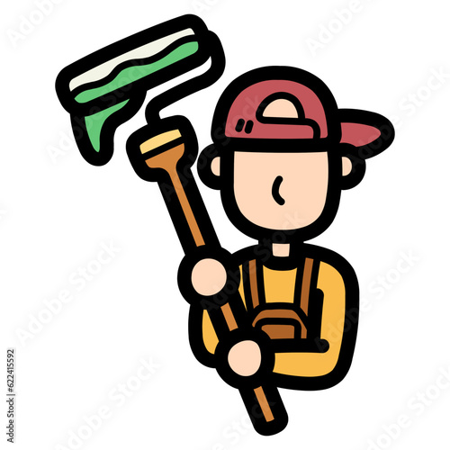 painter filled outline icon style