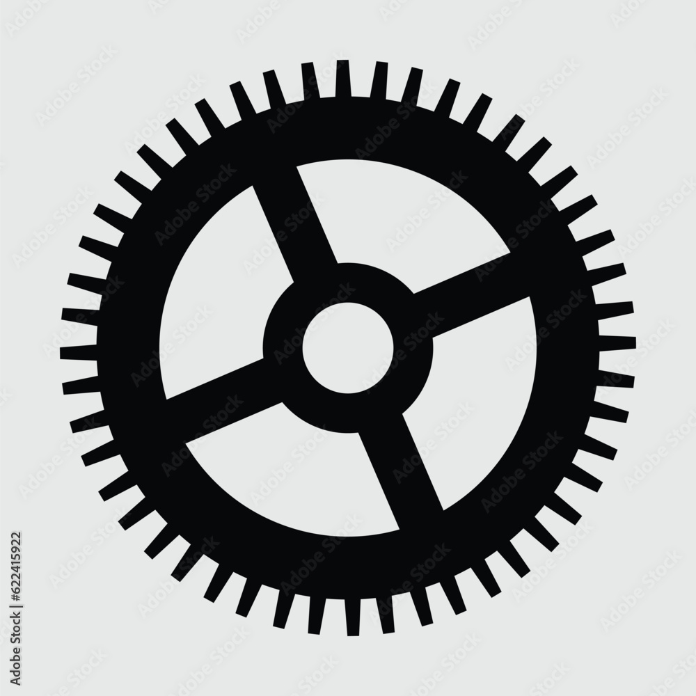 Obraz premium Settings isolated flat vector icon. Gear symbol. Vector gear tool or button for web application or UI.