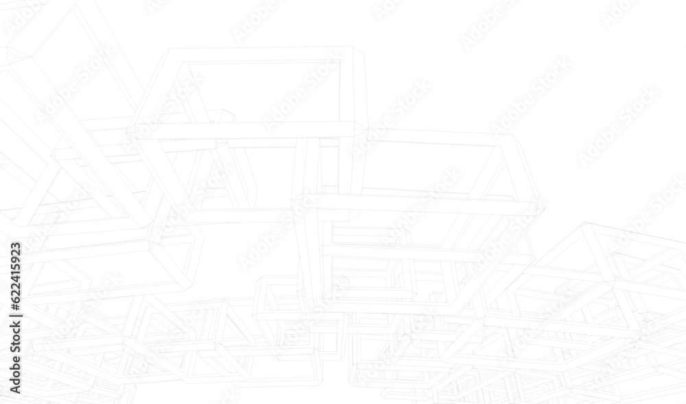 abstract architecture vector 3d illustration